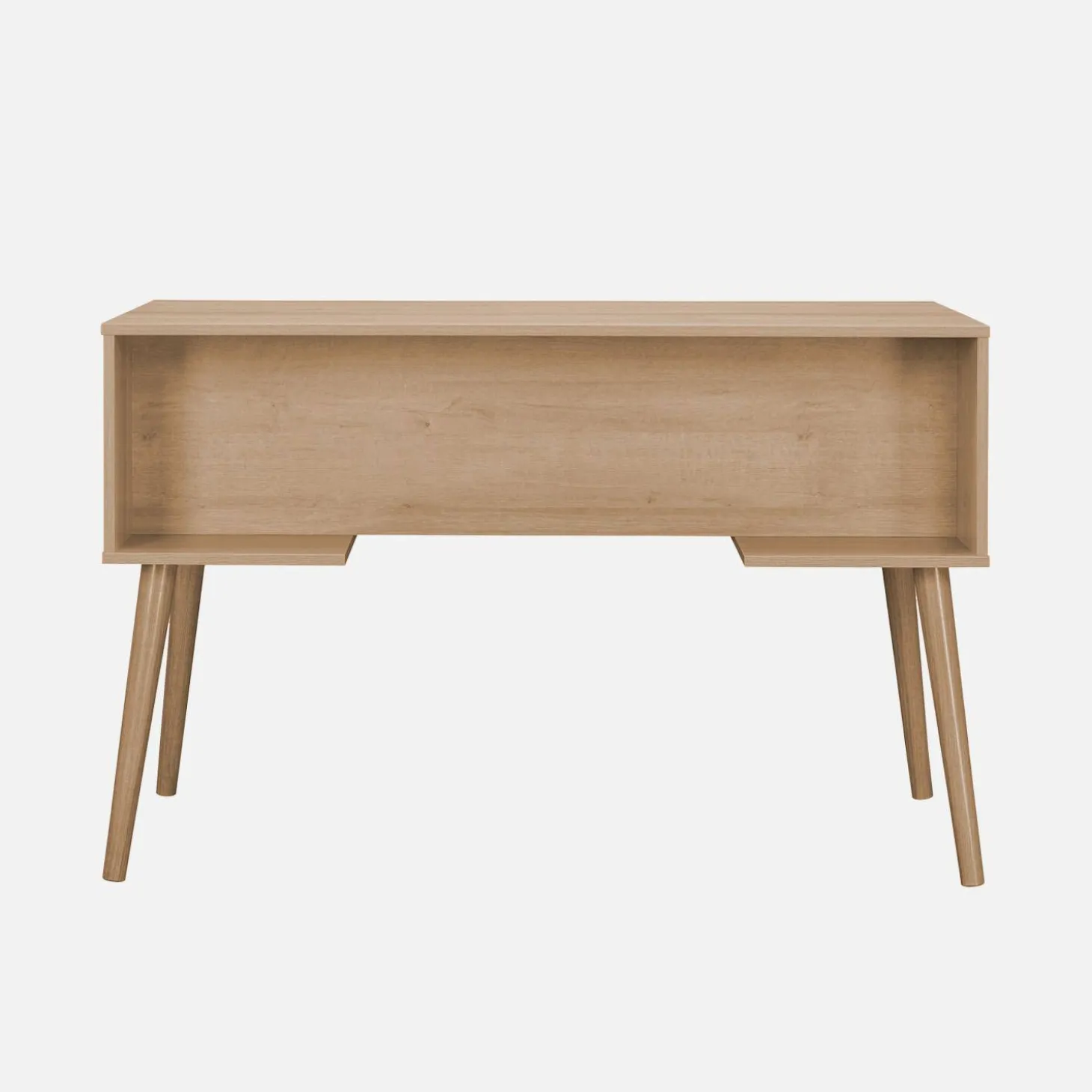 2-drawer wooden and cane effect desk