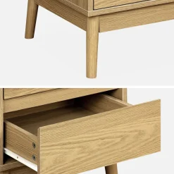 2-drawer wooden-effect bedside table
