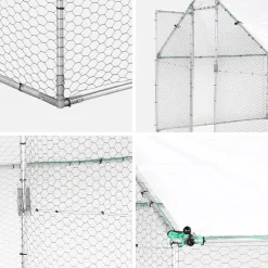 Enclosure for chicken coop and aviary galvanized steel