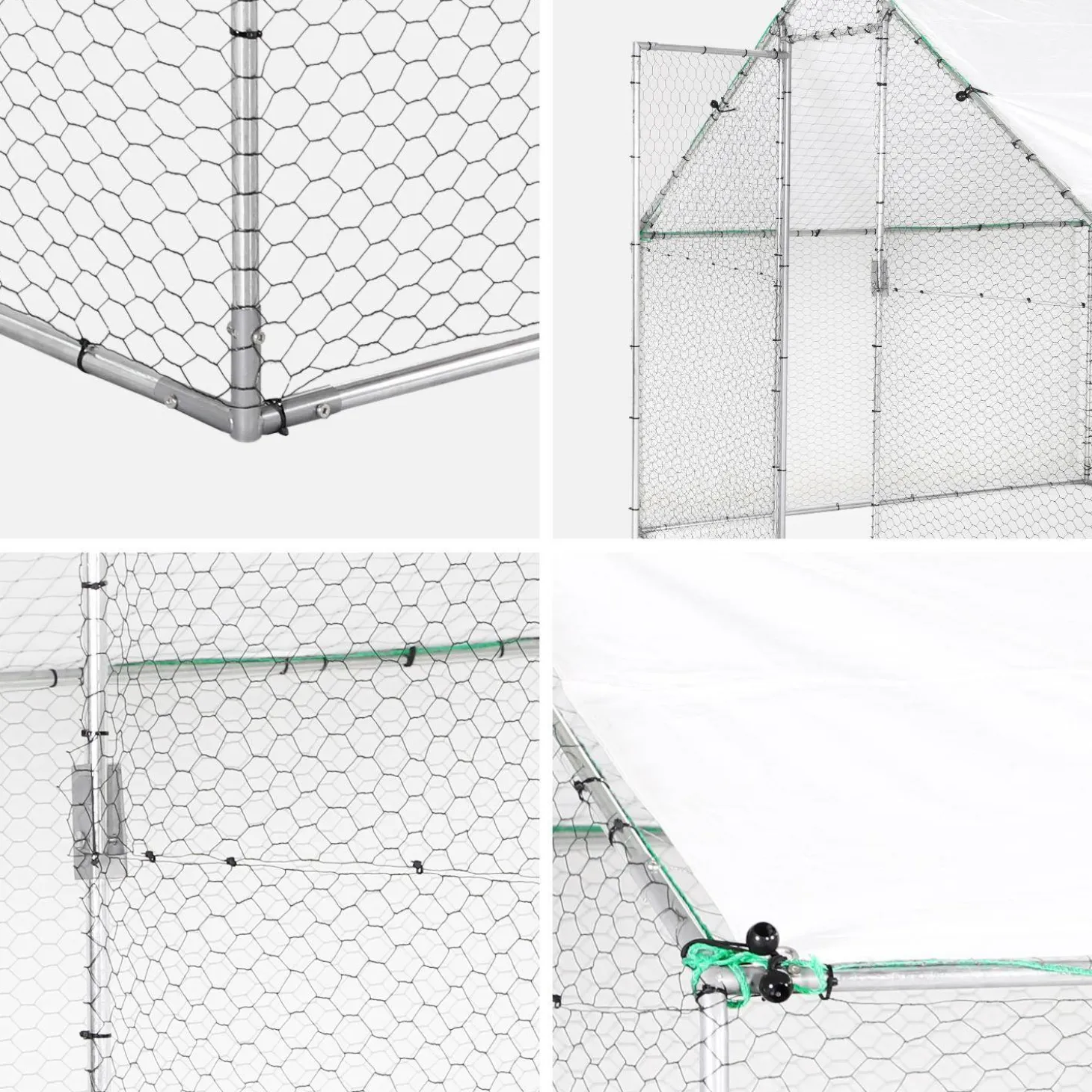 Enclosure for chicken coop and aviary galvanized steel