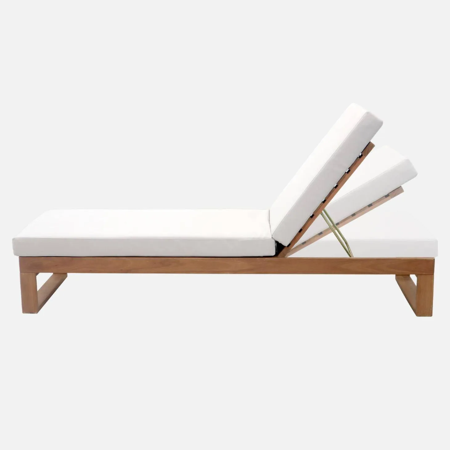 Eucalyptus wood sun lounger, multi-position