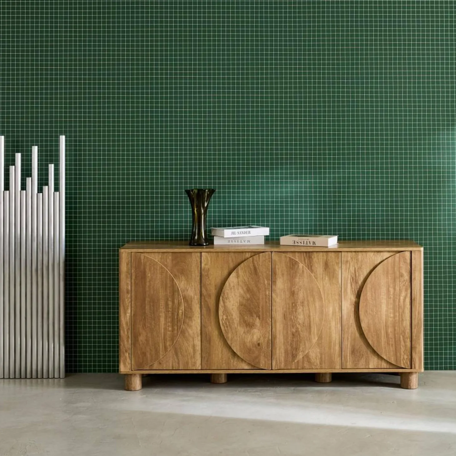 Exotic sideboard wood decor 4 doors 155cm
