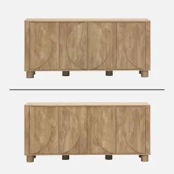 Exotic sideboard wood decor 4 doors 155cm