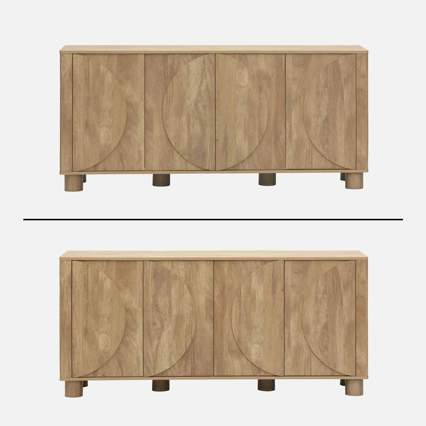 Exotic sideboard wood decor 4 doors 155cm