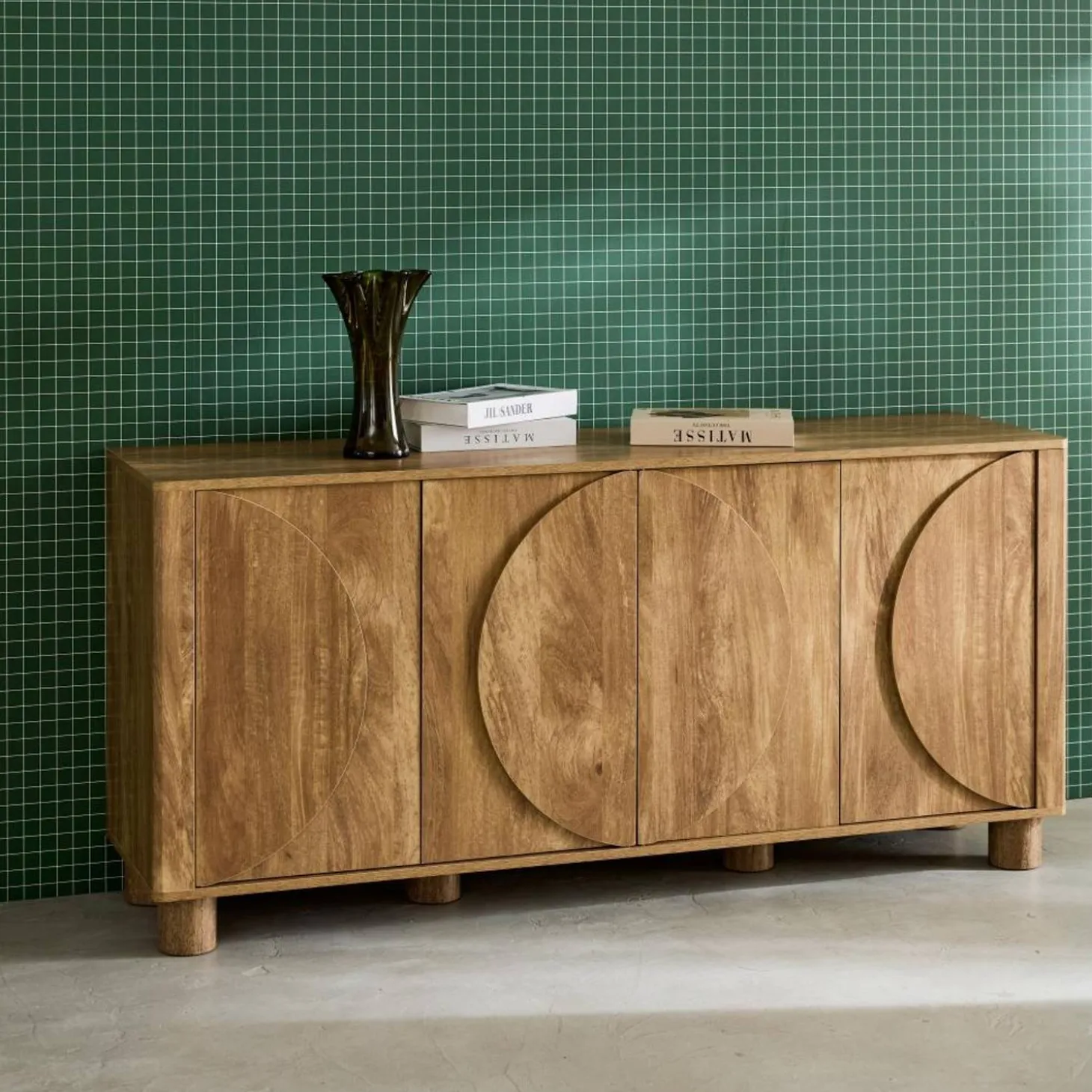 Exotic sideboard wood decor 4 doors 155cm