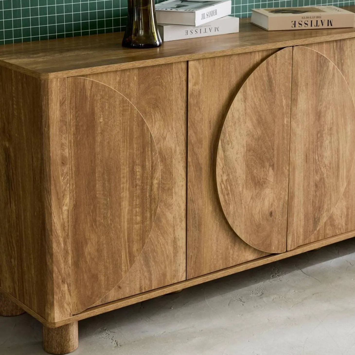 Exotic sideboard wood decor 4 doors 155cm