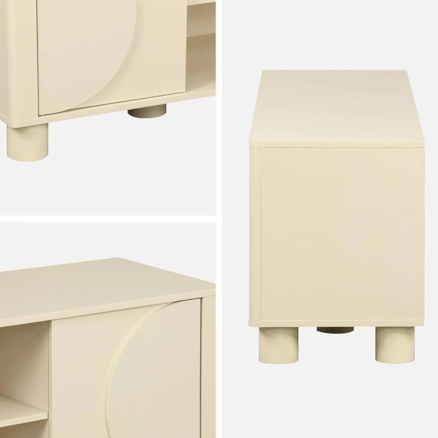 Exotic wood effect TV unit with 2 reversible doors 155cm