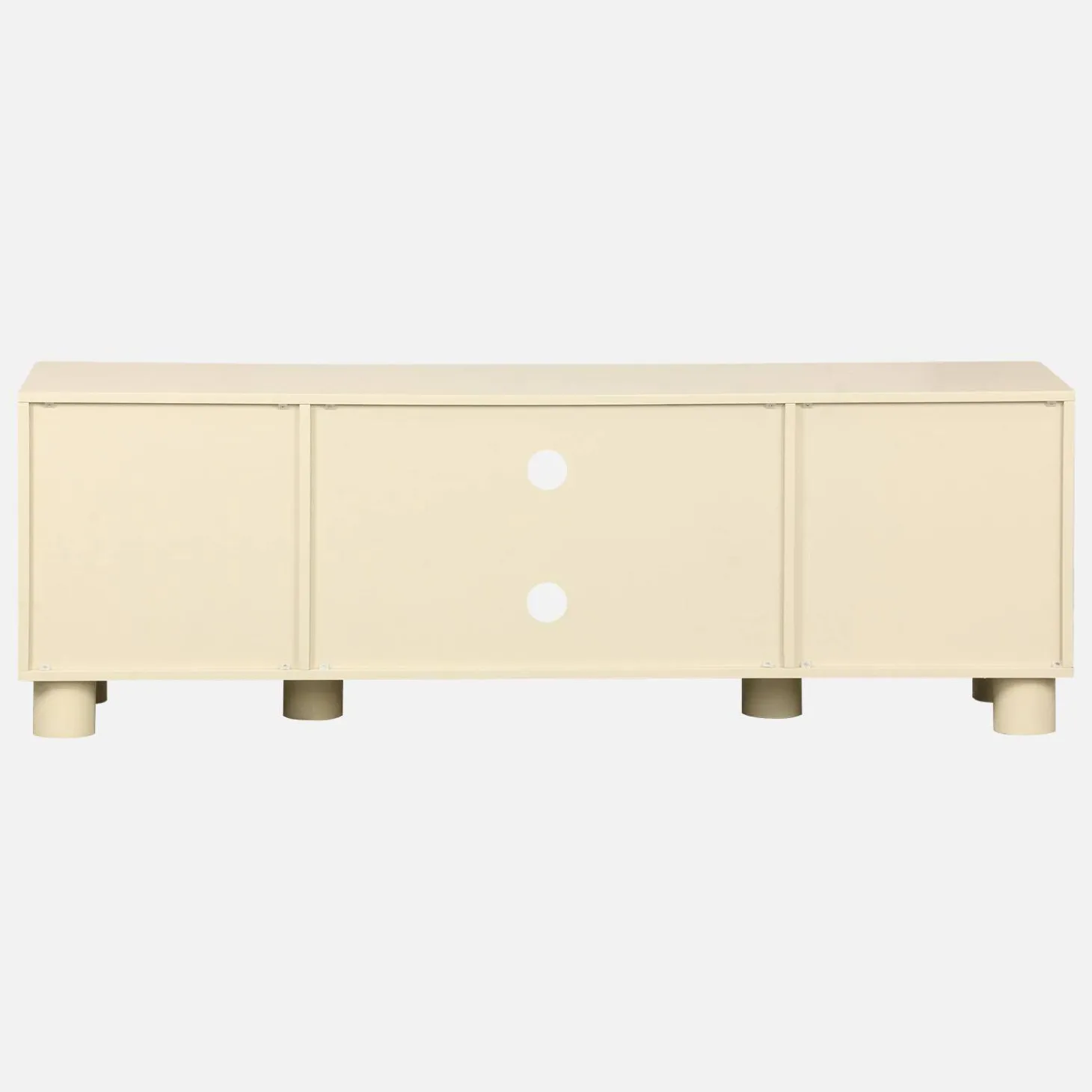 Exotic wood effect TV unit with 2 reversible doors 155cm