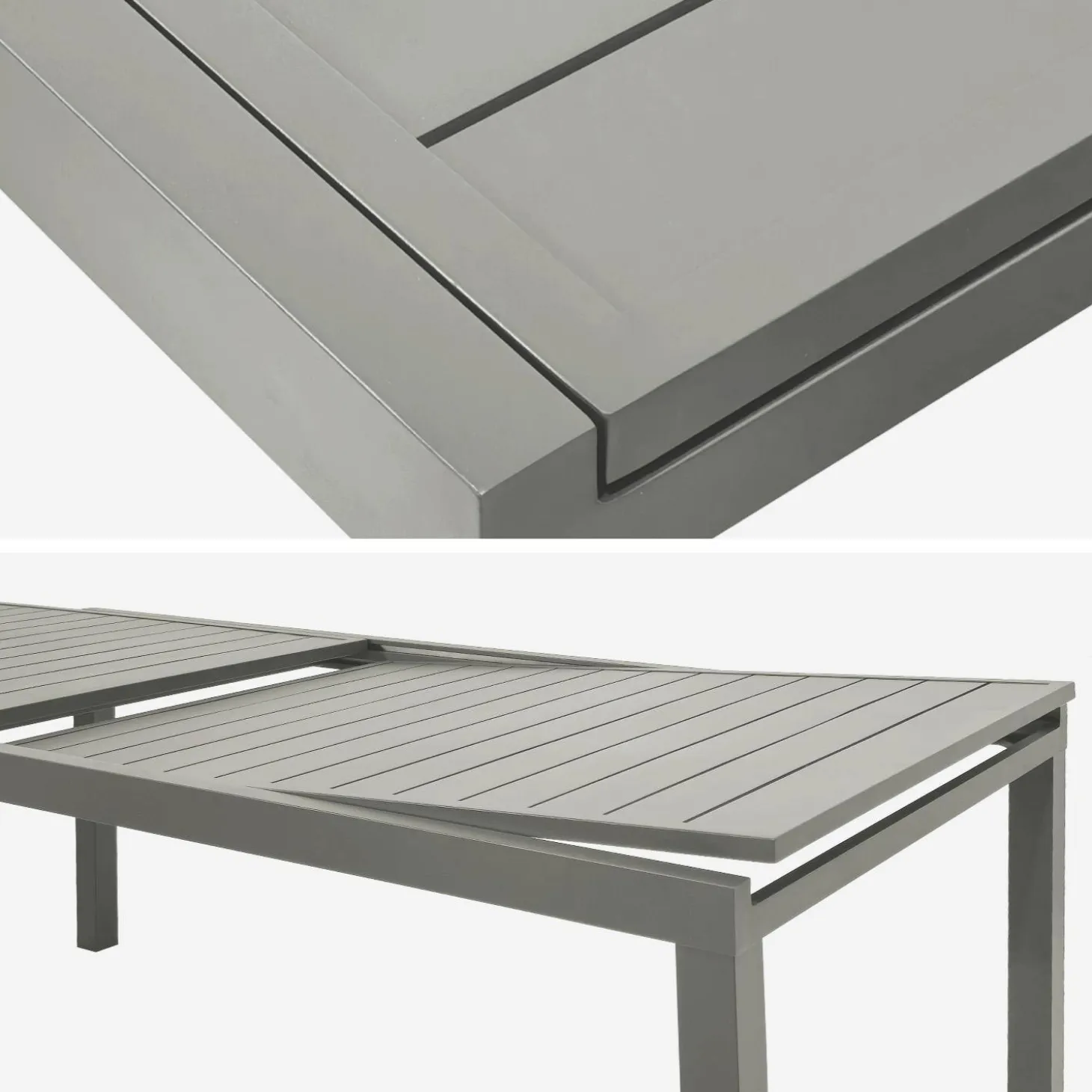 Extendable aluminium garden table for 10-12 people