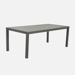 Extendable aluminium garden table + 10 chairs