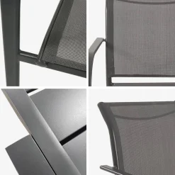 Extendable aluminium garden table + 8 armchairs