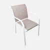 Extendable aluminium garden table + 10 armchairs