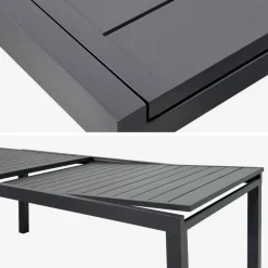 Extendable aluminium garden table for 10-12 people