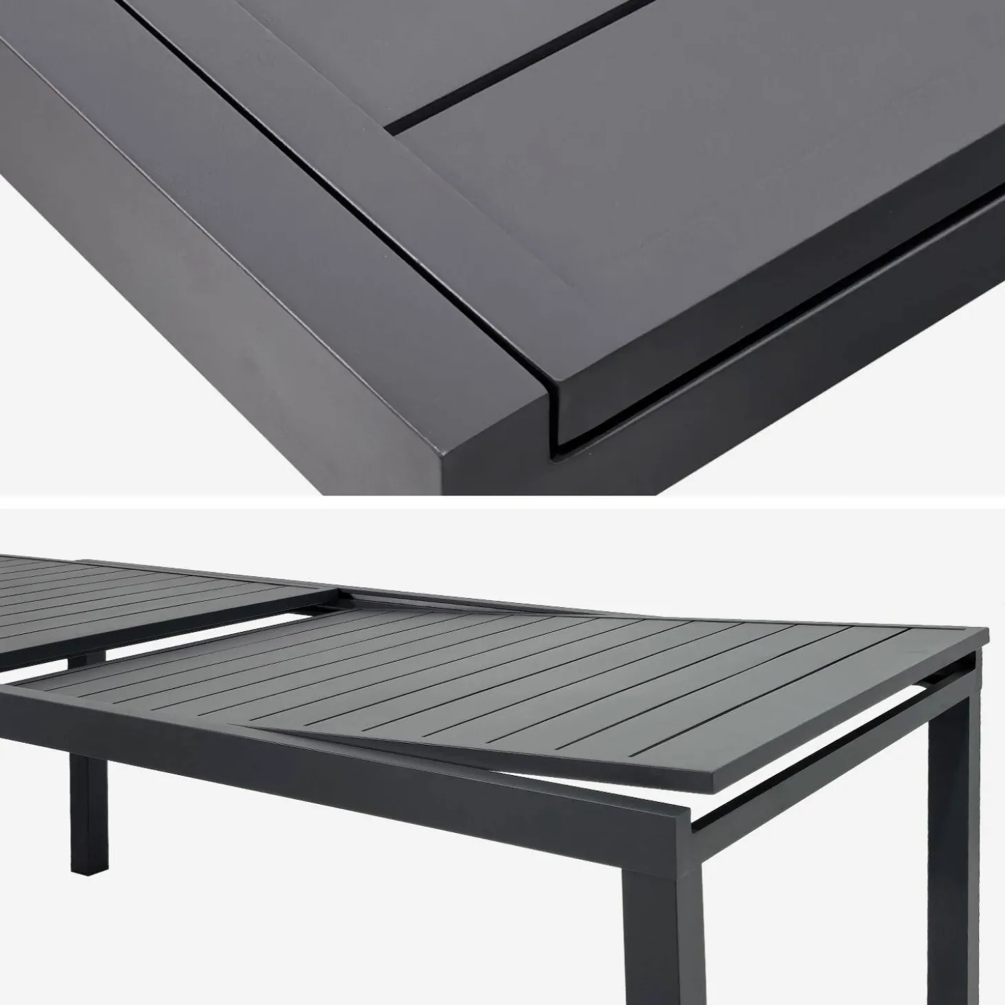 Extendable aluminium garden table for 10-12 people