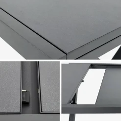 Extendable aluminium garden table for 8 people
