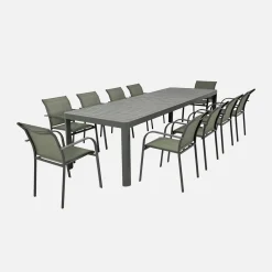 Extendable aluminium garden table 8-10 seats