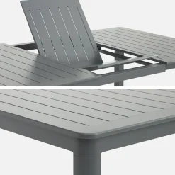 Extendable aluminum garden table 199/258,5 cm seats 12