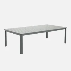 Extendable aluminum garden table 199/258,5 cm seats 12