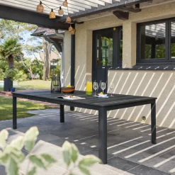Extendable aluminum garden table 199/258,5 cm seats 12