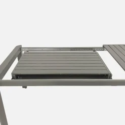 Extendable aluminum garden table 180/240/300cm + 10 armchairs