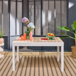 Extendable aluminum garden table, 8 seats