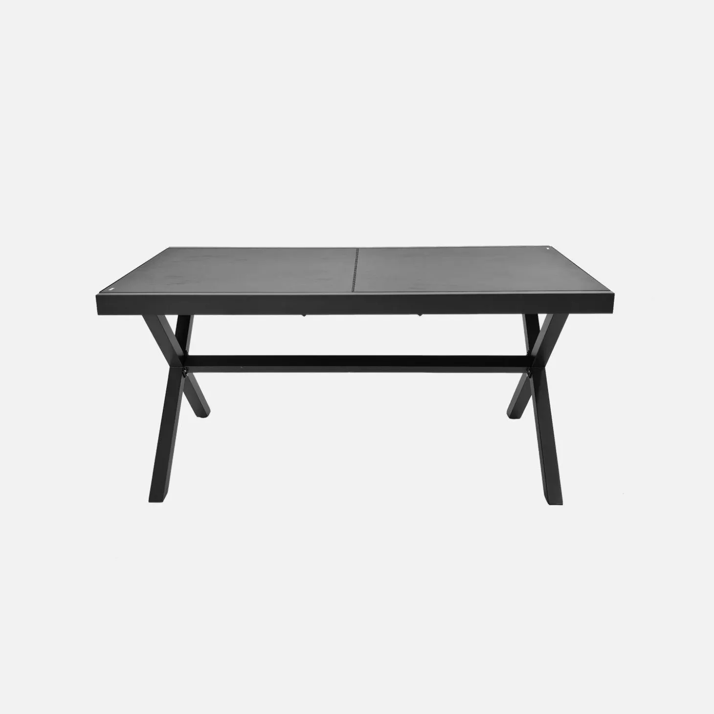 Extendable aluminum garden table 160/240 cm + 8 armchairs