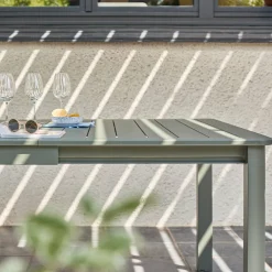 Extendable aluminum garden table 199/258,5 cm seats 12