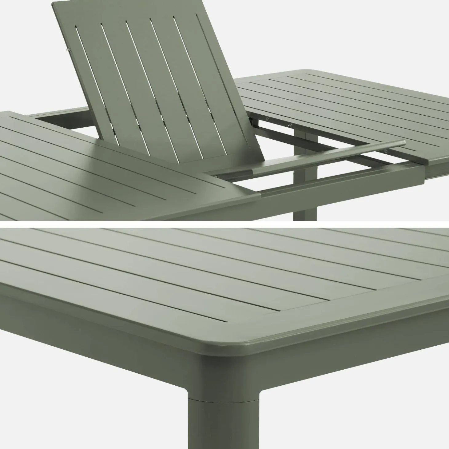 Extendable aluminum garden table 199/258,5 cm seats 12