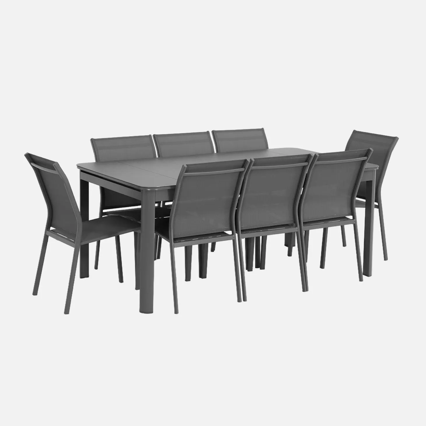 Extendable aluminum garden table 180/240,5 cm seats 8