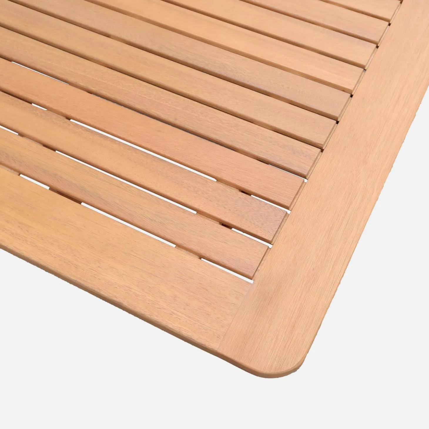 Extendable eucalyptus wood garden table + 12 chairs