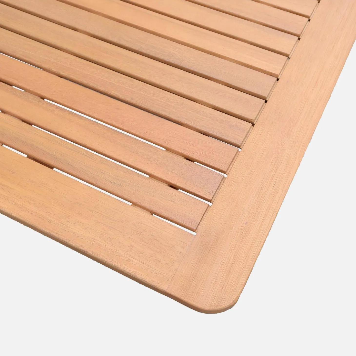 Extendable eucalyptus wood garden table + 6 chairs