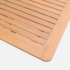 Extendable eucalyptus wood garden table + 6 chairs