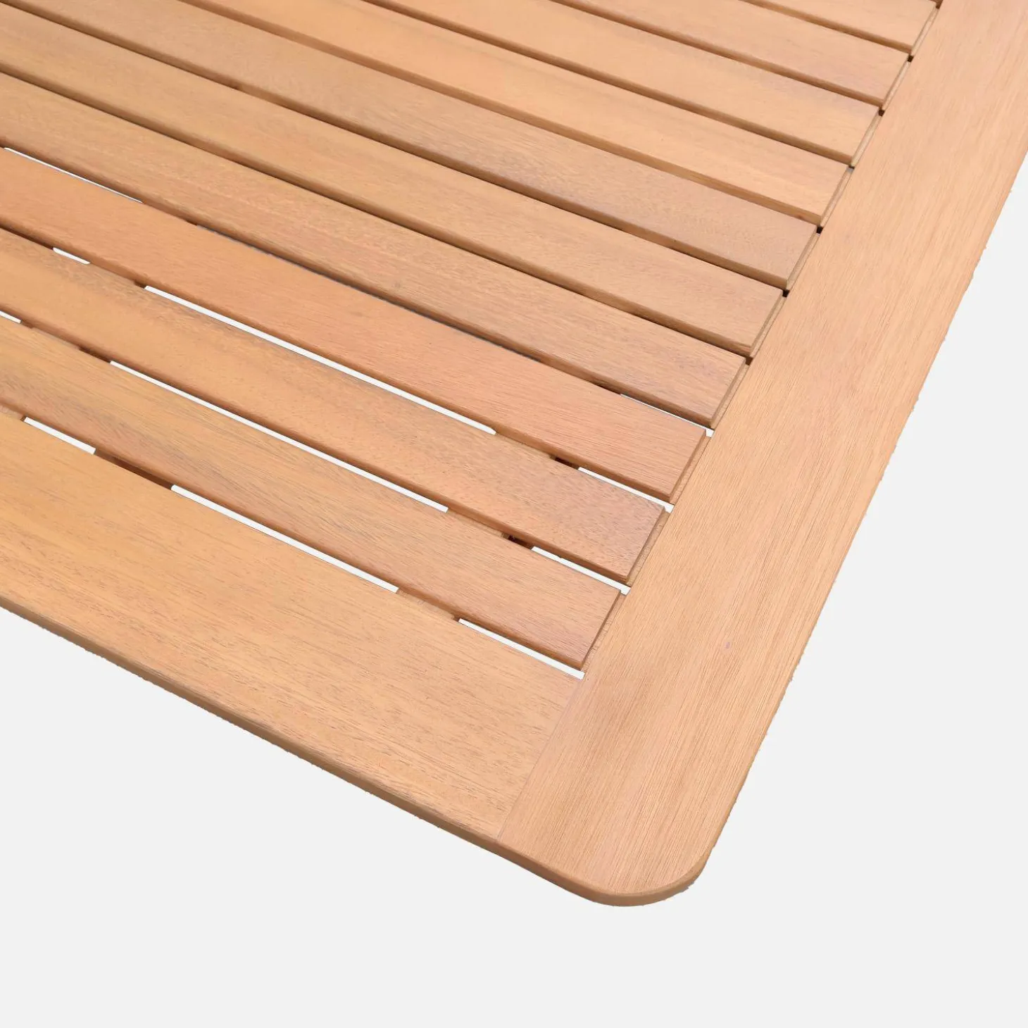 Extendable eucalyptus wood garden table + 12 chairs