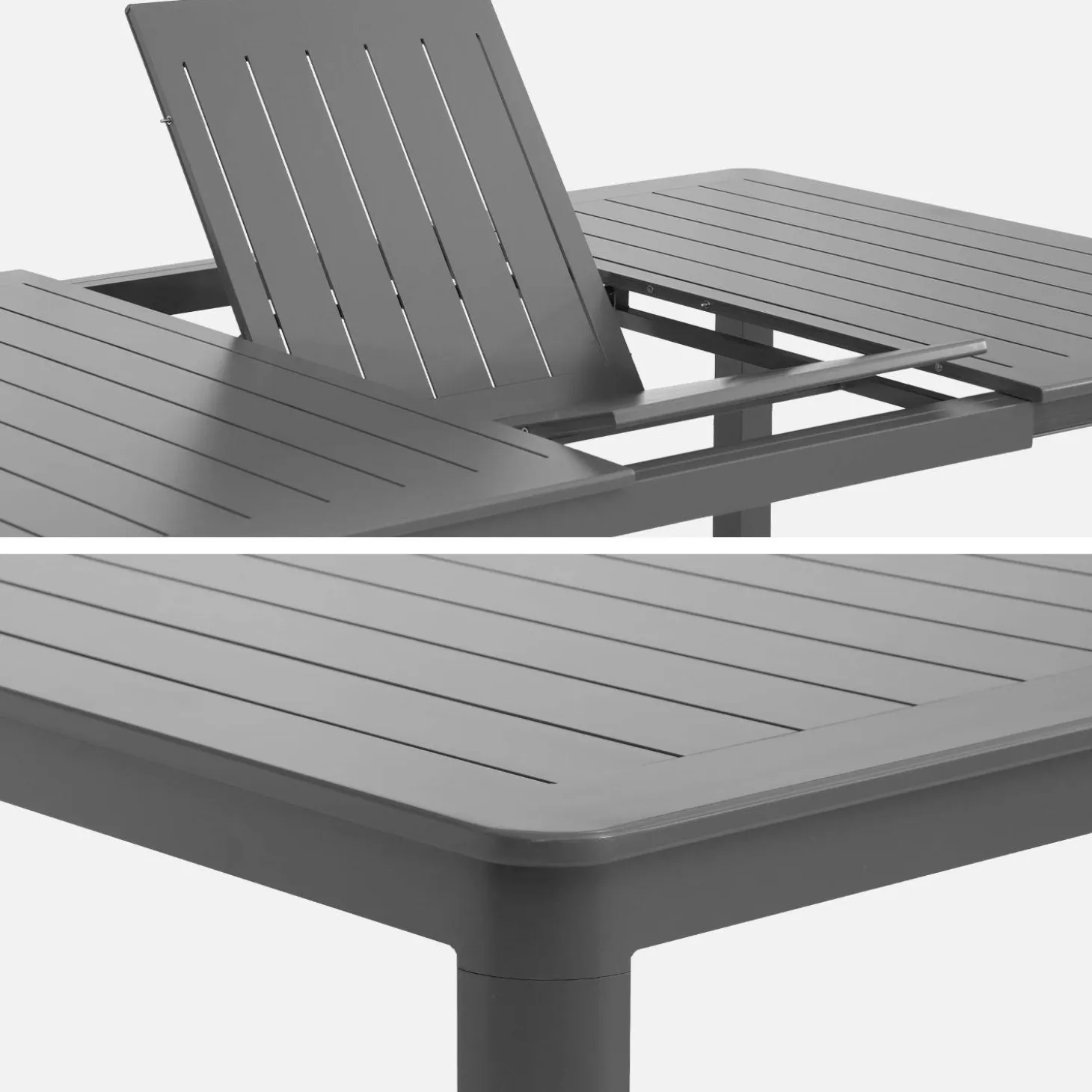 Extendable garden table aluminium + 12 seats
