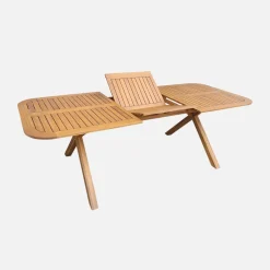 Extendable garden table 180/240cm acacia wood seats 6-8