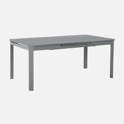 Extendable garden table 180/240.5cm aluminium + 8 chairs