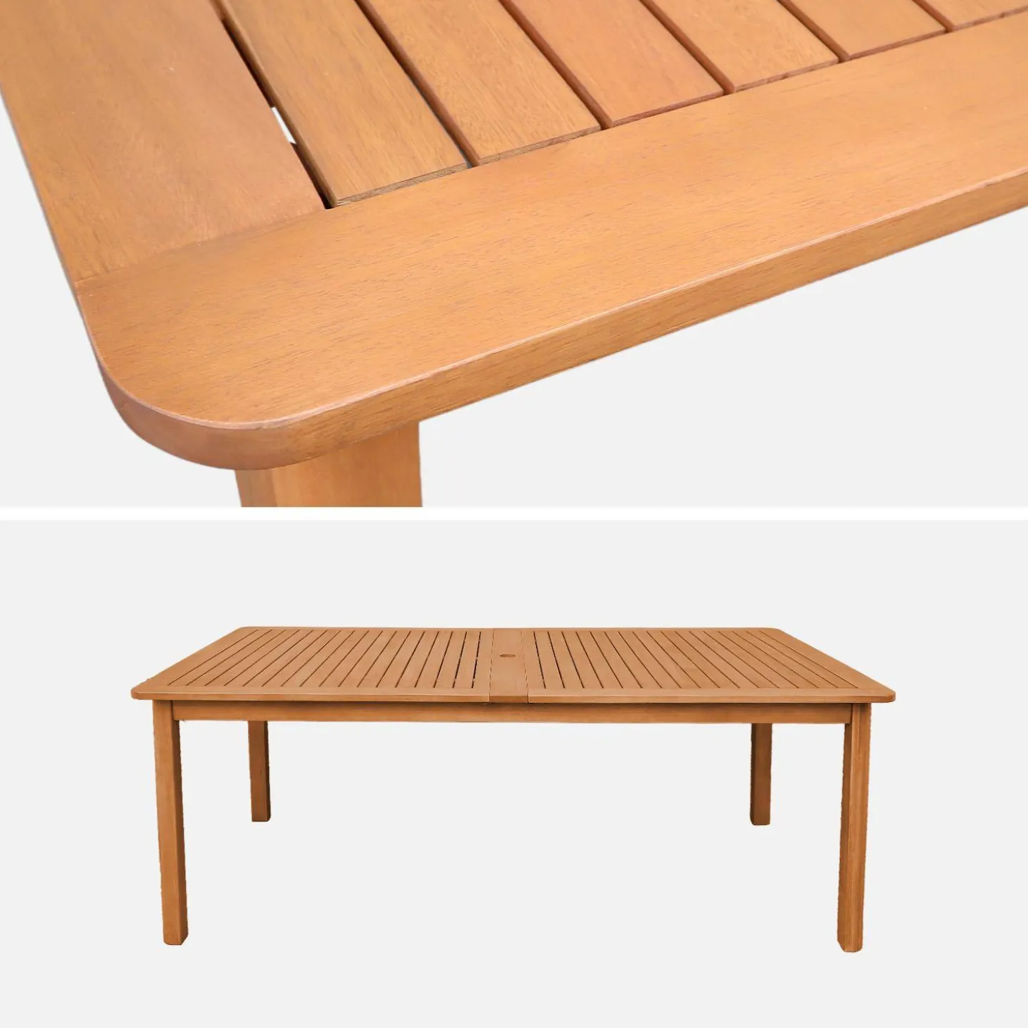 Extendable garden table 200/300cm eucalyptus wood seats 6-12