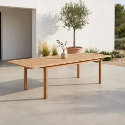 Extendable garden table 200/300cm eucalyptus wood seats 6-12