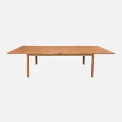 Extendable garden table 200/300cm eucalyptus wood seats 6-12