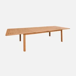 Extendable garden table 200/300cm eucalyptus wood seats 6-12