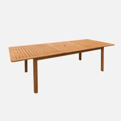 Extendable garden table 180/240cm eucalyptus wood seats 6-8