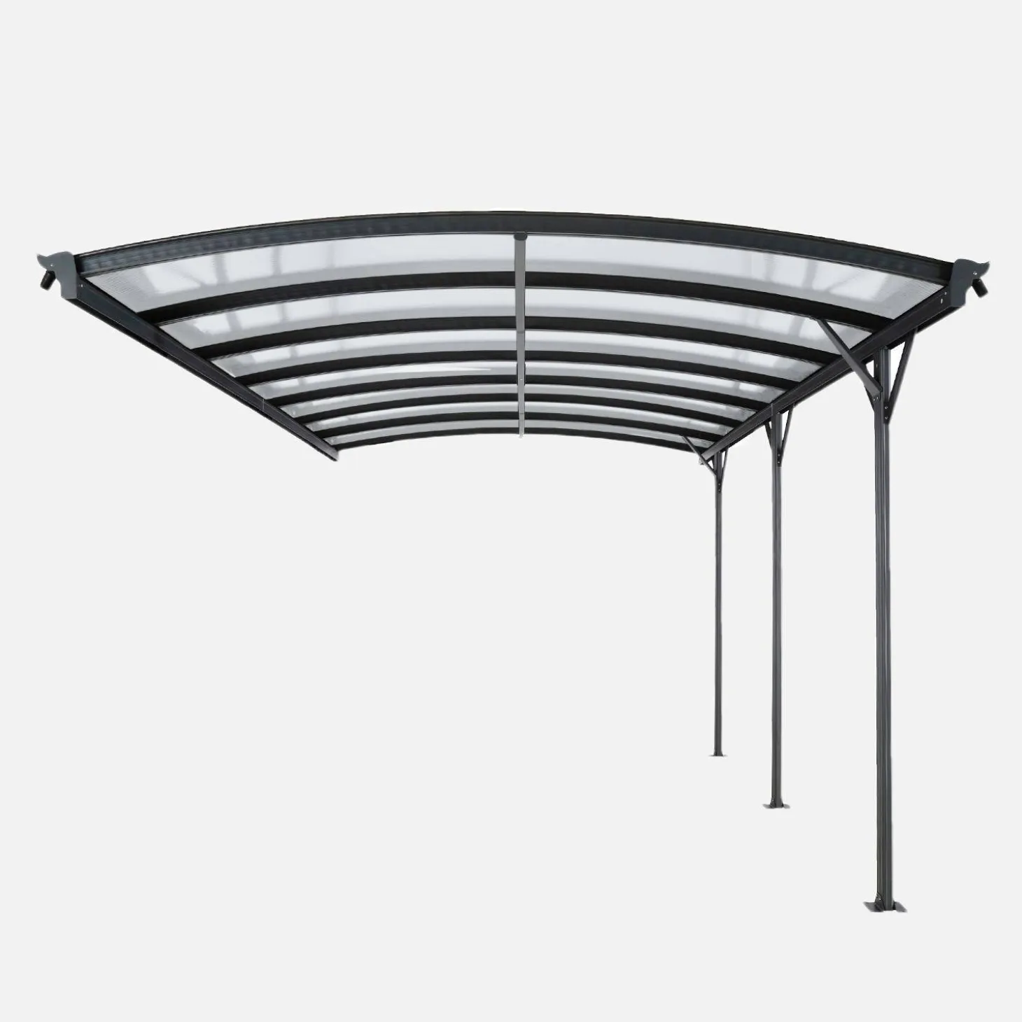 Extension of aluminum and polycarbonate carport 15m²