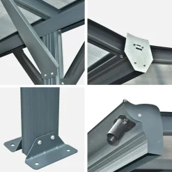 Extension of aluminum and polycarbonate carport 15m²