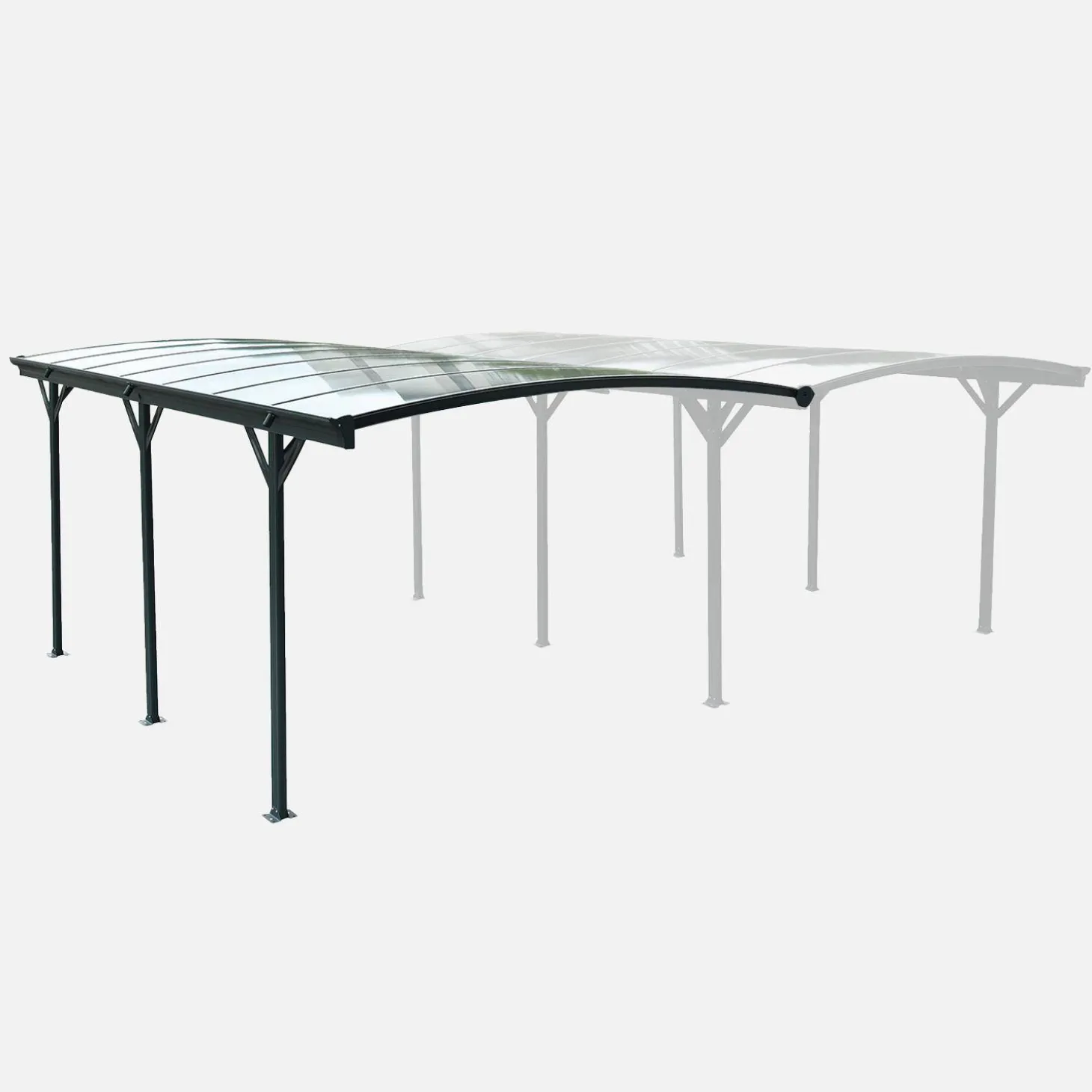 Extension of aluminum and polycarbonate carport 15m²