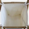 Foldable bamboo and fabric laundry basket