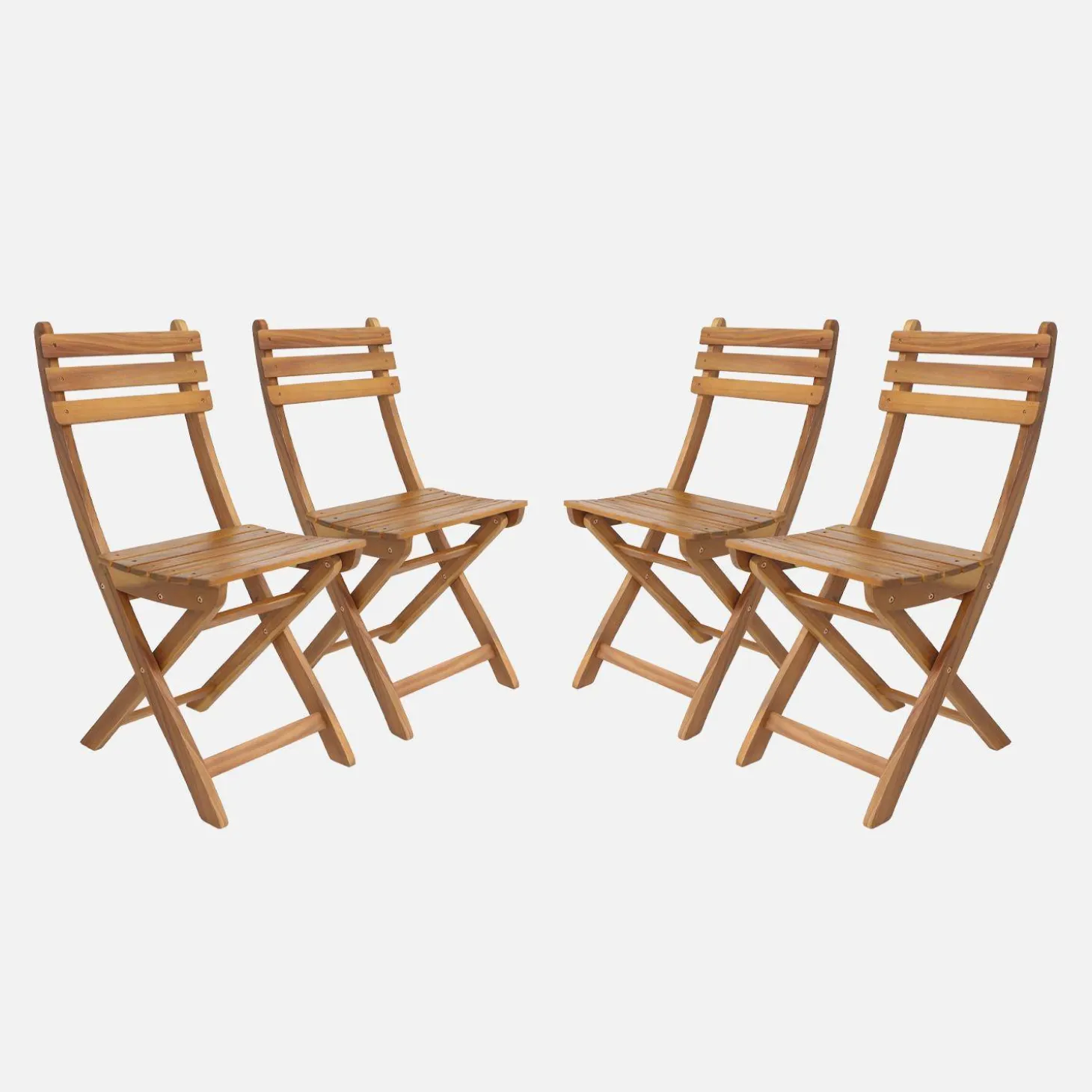Folding garden chair acacia wood (set of 4)