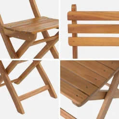 Folding garden chair acacia wood (set of 4)