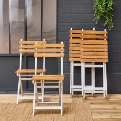 Folding garden chair acacia wood (set of 4)