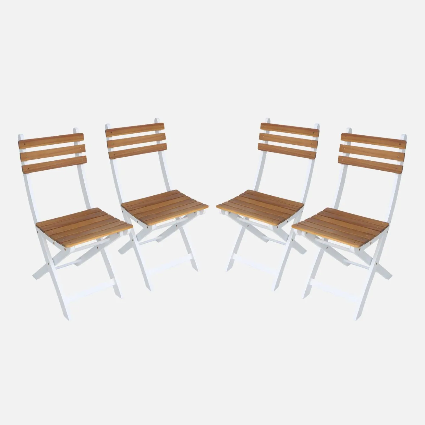 Folding garden chair acacia wood (set of 4)