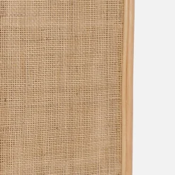 Folding indoor screen in rattan and cane